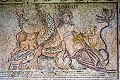 Aquileia (Udine) - Museo Archeologico Nazionale. mosaici provenienti dal complesso delle Grandi Terme (IV secolo dopo Cristo), Nereide a cavallo di un Tritone.